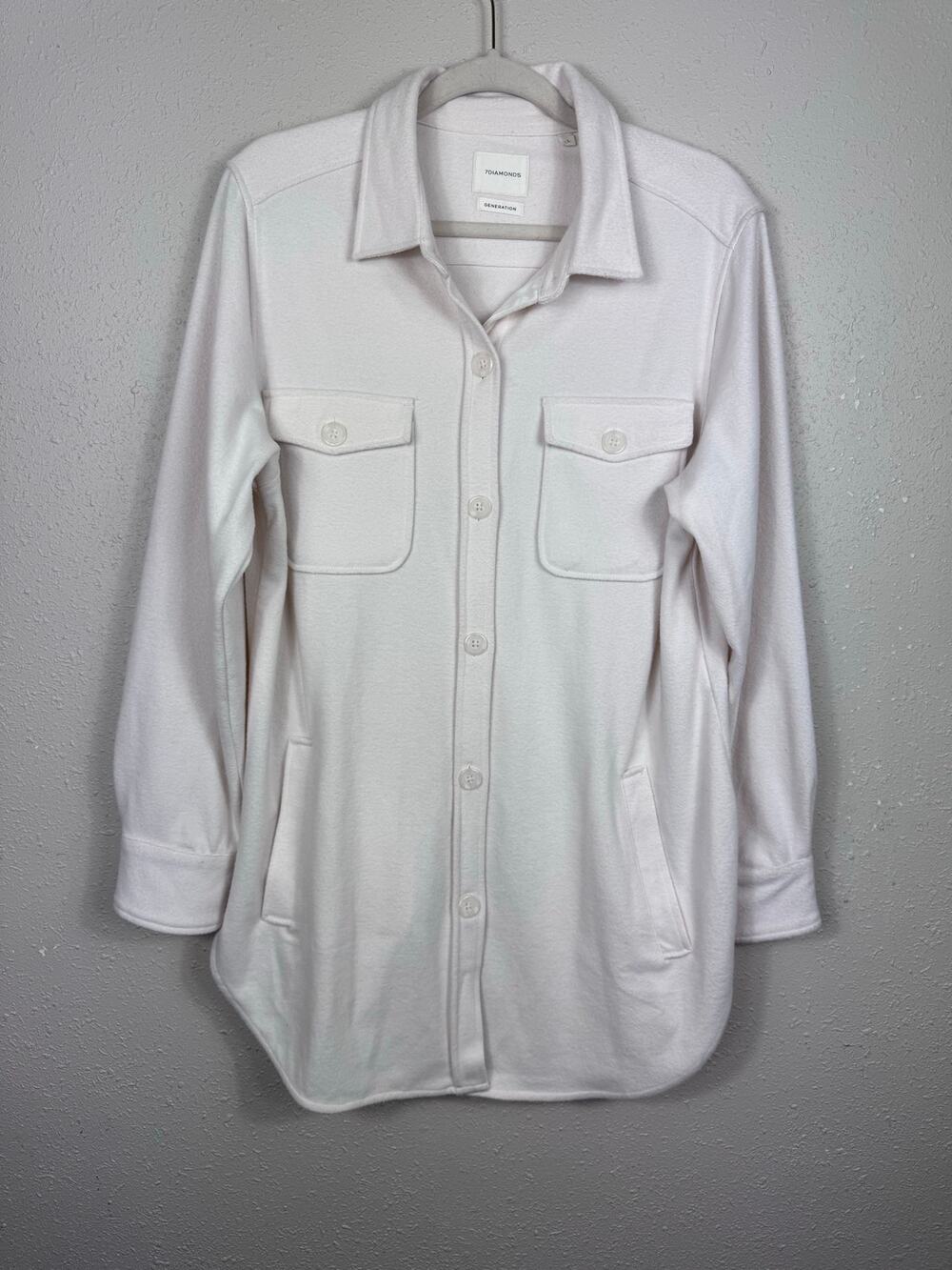 7 Diamonds Cream Generation Shacket Womens Size Large